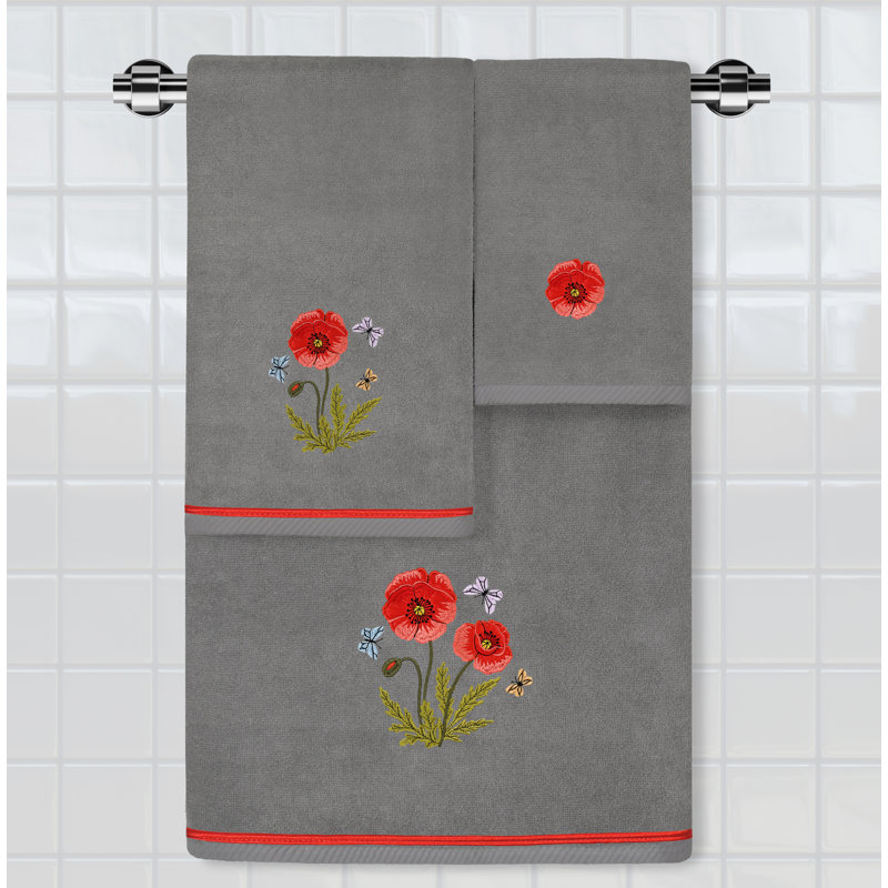 4 Piece Turkish Cotton Towel Set, Charcoal