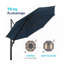 Grand parasol rond en porte-à-faux bleu 11 pi avec rotation à 360 ° et réglage des mésanges et parasol en polyester robuste pour auvent.-1280240250-1280240248