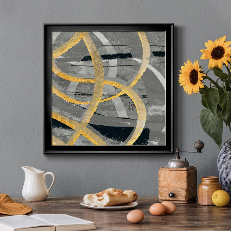 «Gray Dance II», art textuel sur toile, H 17,5 po x l 17,5 po x P 1,5 po, Noir