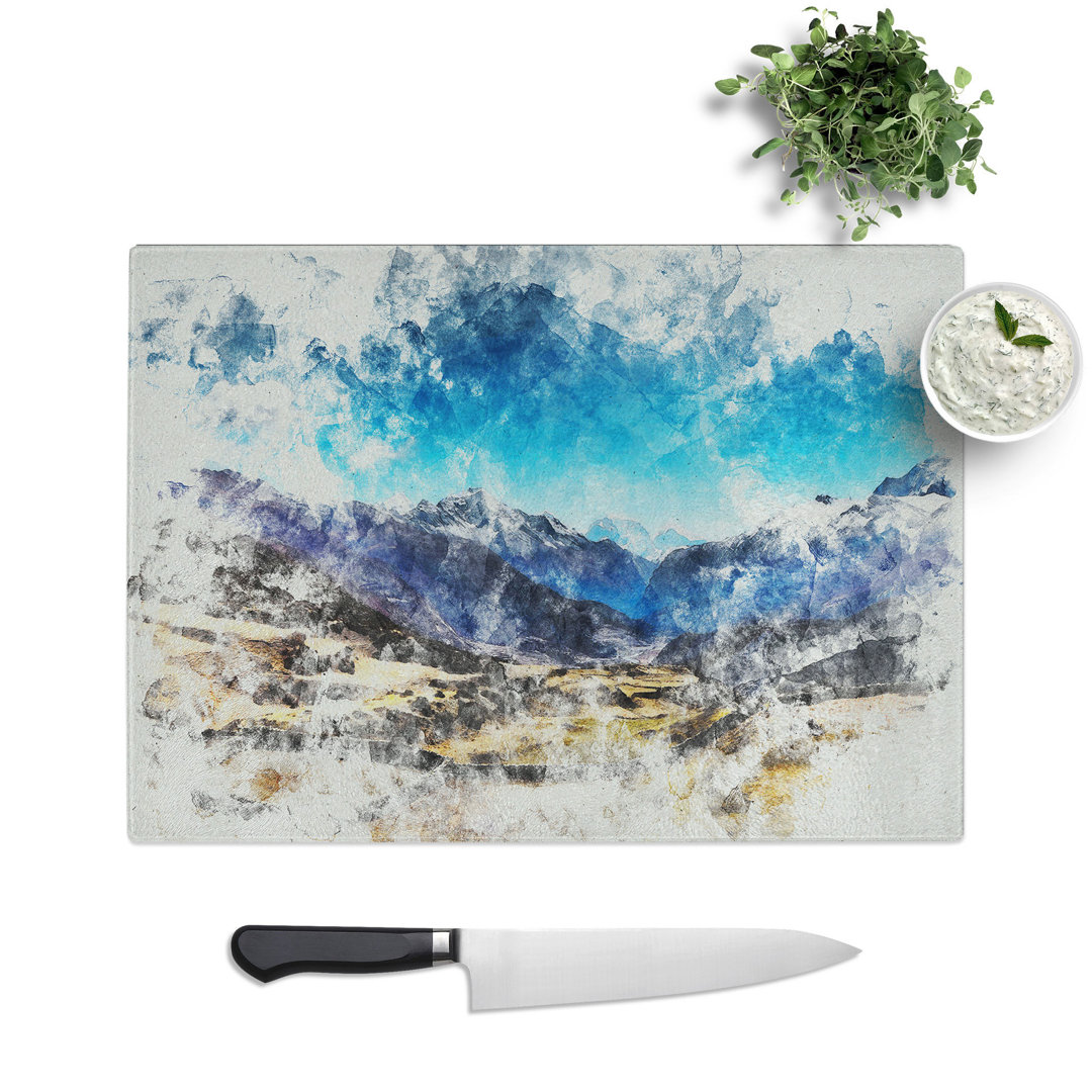 The Annapurna Circuit in Nepal Watercolour Chopping Board