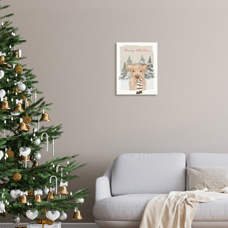 Merry Christmas Fuzzy, H 19 po x l 13 po x P 0,5 po, Sans cadre
