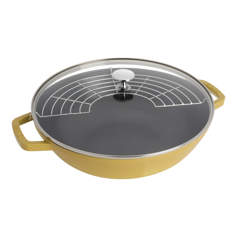 Wok en fonte avec couvercle Staub, Citron