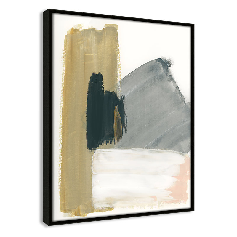 «Herma Marble Block Symmetry II» par - reproduction de cadre flottant sur toile, Cadre espresso