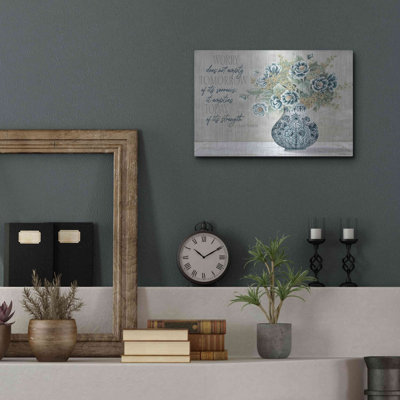'Don't Worry Blue Vase' by Cindy Jacobs, Metal Wall Art