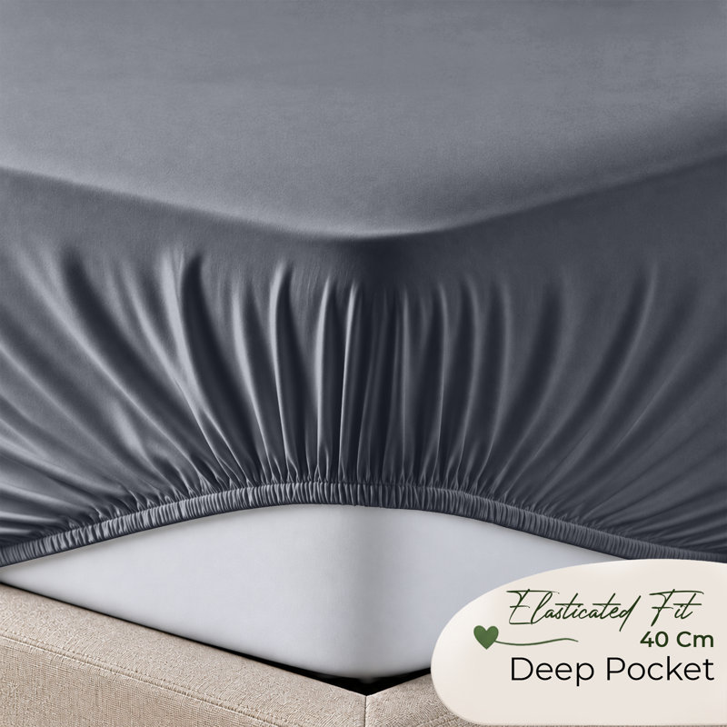 Paul's Microfibre Super Soft Brushed Deep Fitted Bed Sheet, Single (3'), Charcoal