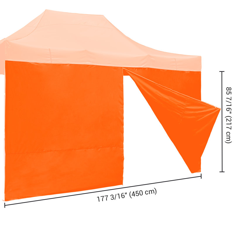 InstaHibit 1 Pack Side Wall for 10x15 Ft EZ Pop Up Canopy Tent UV50+ Zipper Pool Orange, Orange
