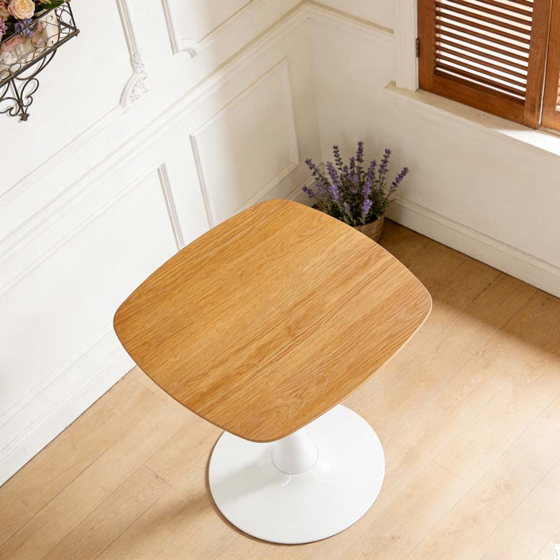 23.62 INCH DINING TABLE, White+Oak
