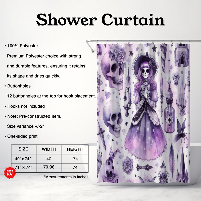 Rideau de douche 1 pièce Sweet Alpaca, H 74 po x l 71 po