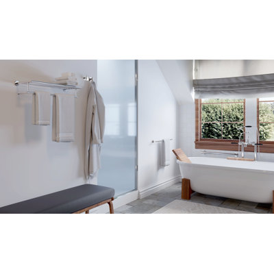 Latitude II Stainless Steel Wall Mount Grab Bar | ADA Compliant Safety Bar For Bathroom