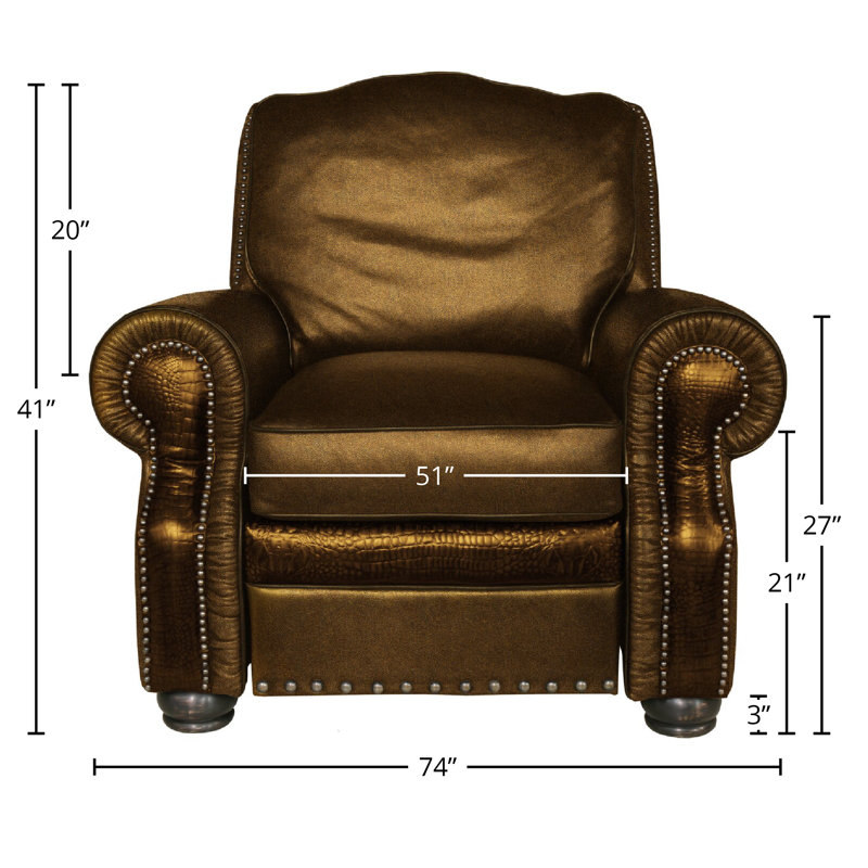 Fauteuil en cuir véritable l 74 po Bethesda, Héritage (Maestro Artisano), Non, Cendre miel