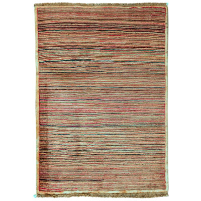 Hand Knotted Wool Area Rug in Multi
