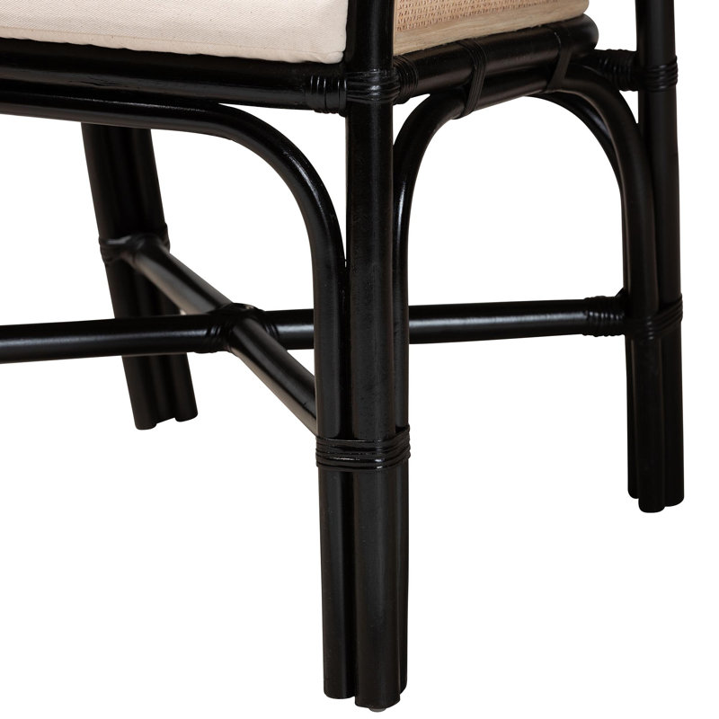 Norah Fabric Rattan Arm Chair Dining Chair