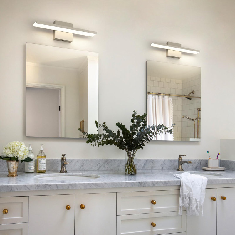 Éclairage de meuble-lavabo à DEL à intensité variable avec 5 températures de couleur réglables, Nickel brossé