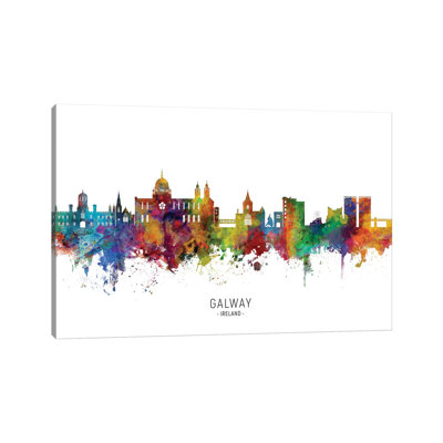 «Galway Ireland Skyline» par Michael Tompsett, impression sur toile tendue