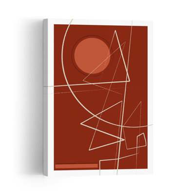 Geometric Eclipse Abstract Contemporary Geometric Wall Art Print