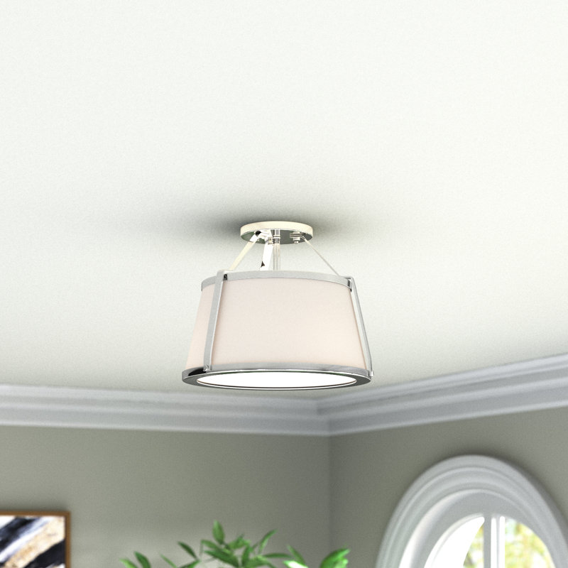 Vonnie Semi Flush Mount, Polished Nickel