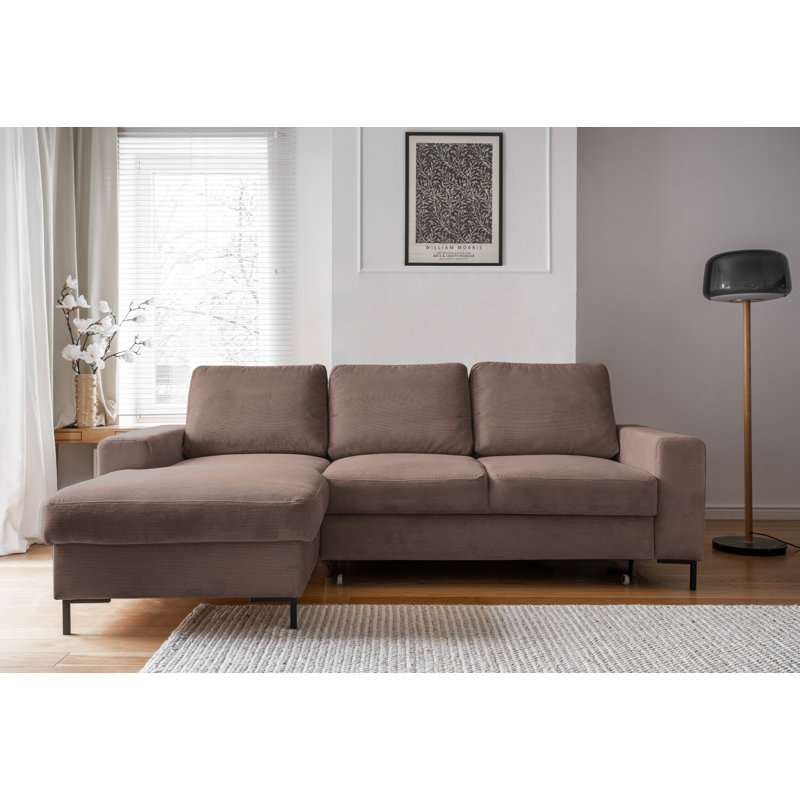 Lofty Lilly 4 seater Corner Sofa Bed, Taupe, Left Hand Facing
