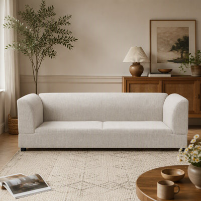 Canapé surdimensionné et confortable pour chiens moyens et grands, avec dossier, accoudoirs et coussin moelleux - Conception rectangulaire moderne