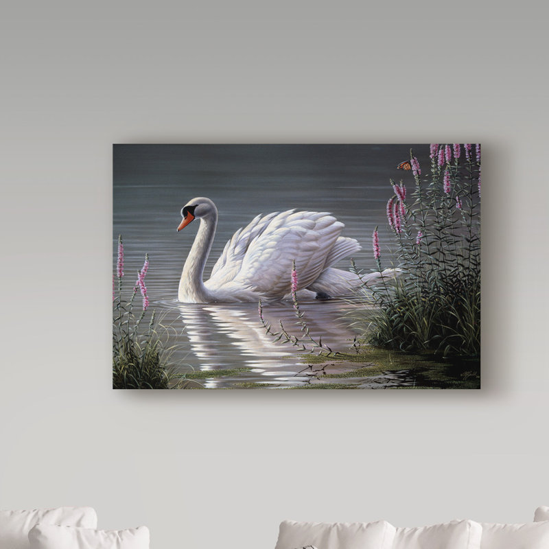Wilhelm Goebel Summer Idyll Mute Swan Canvas Art 16" x 24"