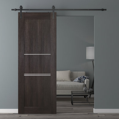 Avon Solid + Manufactured Wood Paneled without Installation Hardware Kit Barn Door
