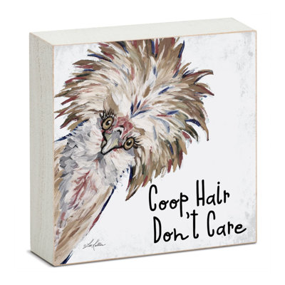Jennaveve Coop Hair Decorative Freestanding Wood Block Sign