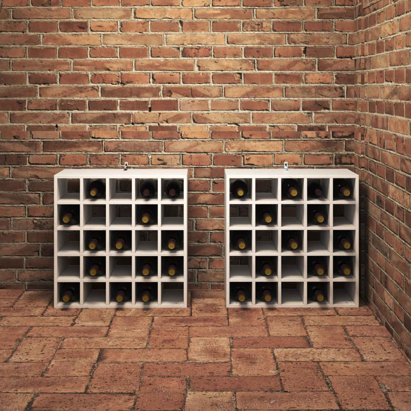 Solid Wood Open Shelving Wine Bottle Rack, White