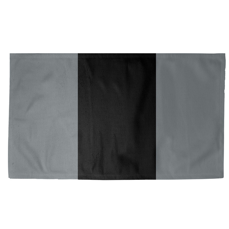 Tapis noir à rayures de hockey national, Rectangle 3 pi x 5 pi, Oui