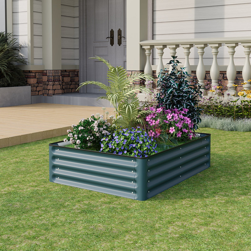 Raised Garden Bed, 30cm H x 120cm W x 90cm D, Green/Black