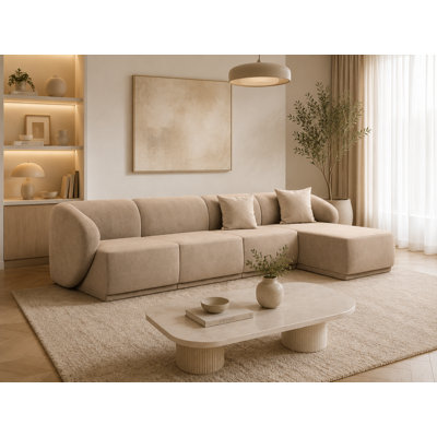 4 Seater Velvet Sofa & Chaise