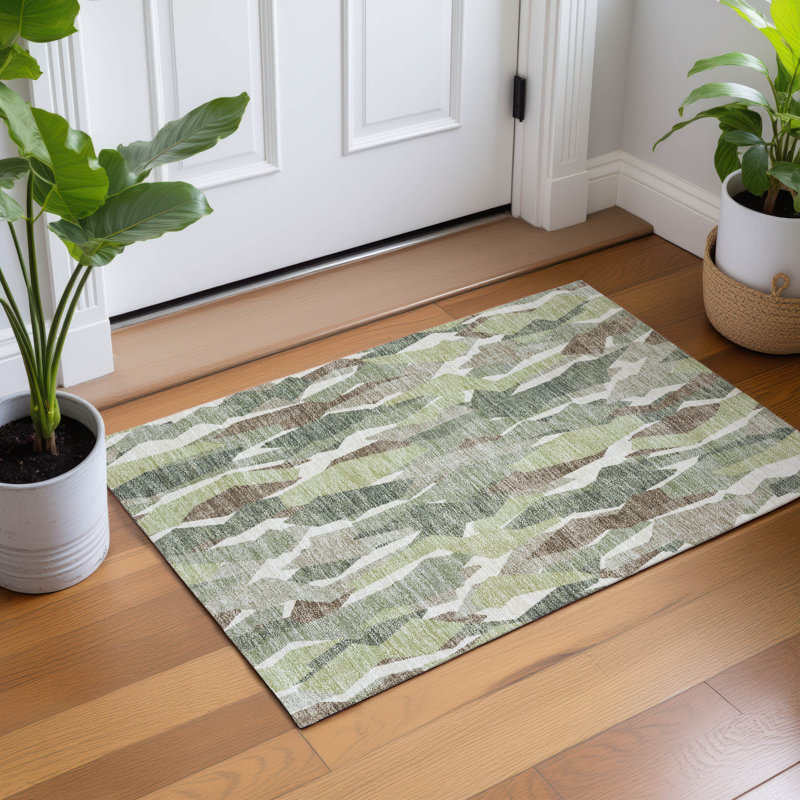 Machine Washable Indoor/Outdoor Chantille ACN2329 Stripes Rug, Rectangle 1'8" x 2'6"