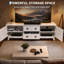 Meuble télé moderne en bois de style Mid-Century Modern de 67 pouces, compatible avec les téléviseurs jusqu'à 75 pouces, centre de divertissement avec 2 portes à fermeture douce et étagères réglables.-1492949590