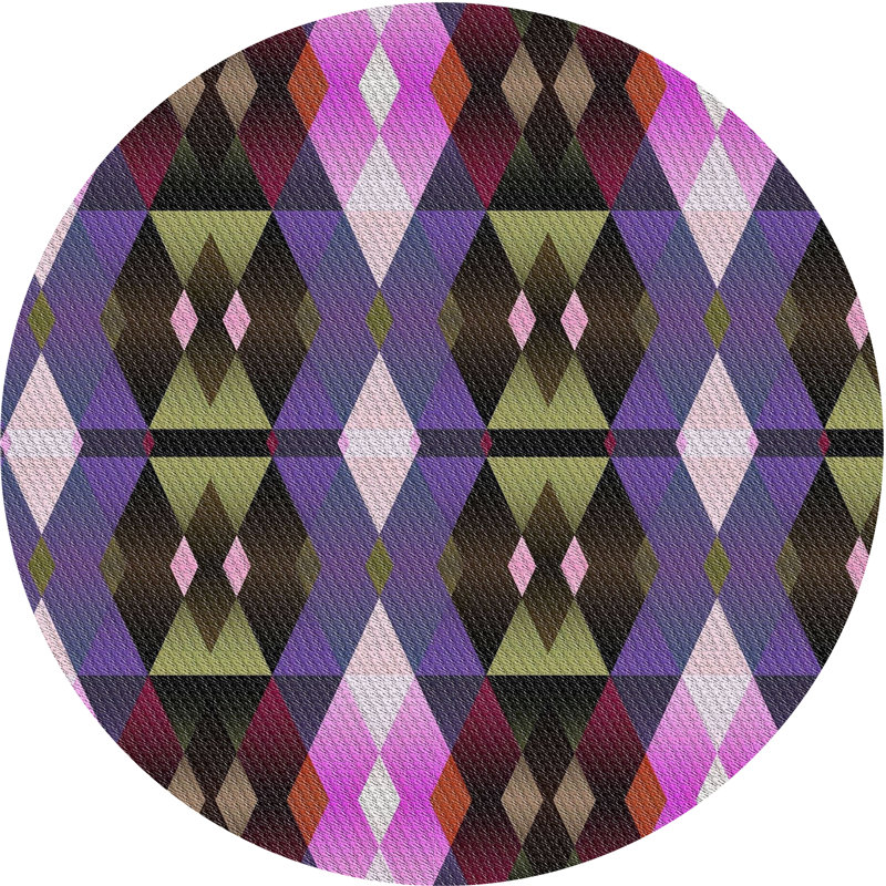 Geometric Indoor Rug, Round 6'