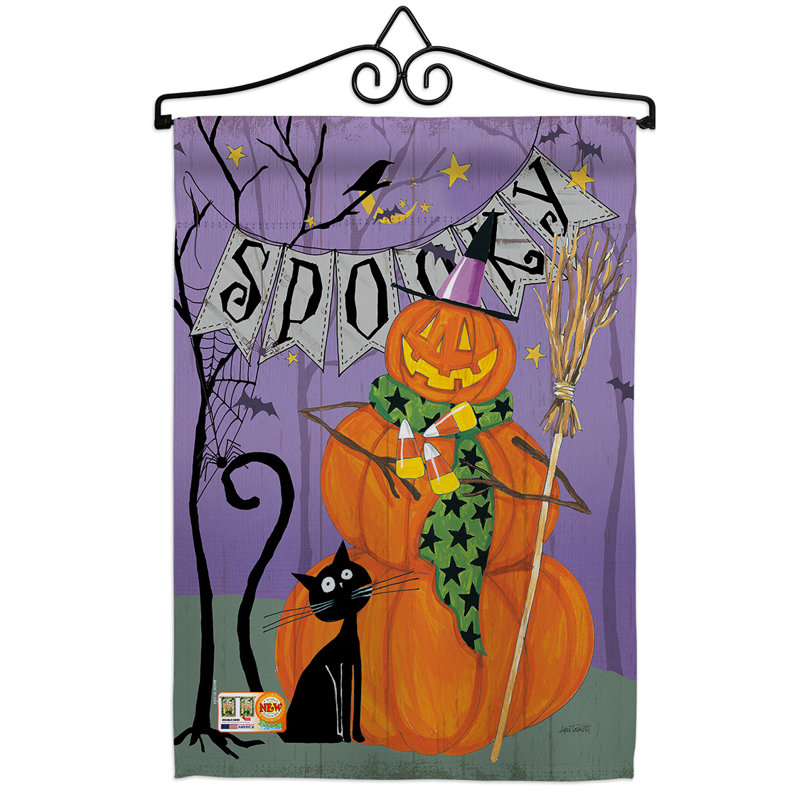 Double Sided 18.5 in. H x 13 in. W Polyester Halloween Flag set