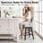 Swivel Counter Height Bar Stools Set Of 2, 25.4''H Upholstered Barstools With Backs, Modern Bar Stool Chairs For Kitchen Island, Wood Legs, Fabric, Stools Counter Chair-754634946-754635004