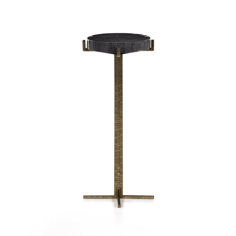 Jonty Solid Wood End Table, Dark Petrified Wood