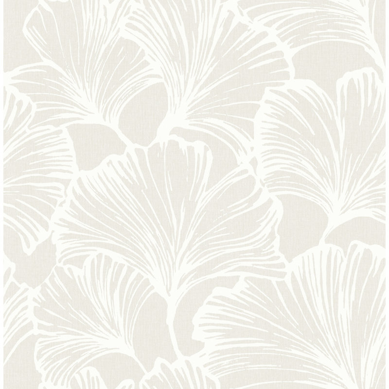 Papier peint feuille de ginkgo Kyoto, Beige