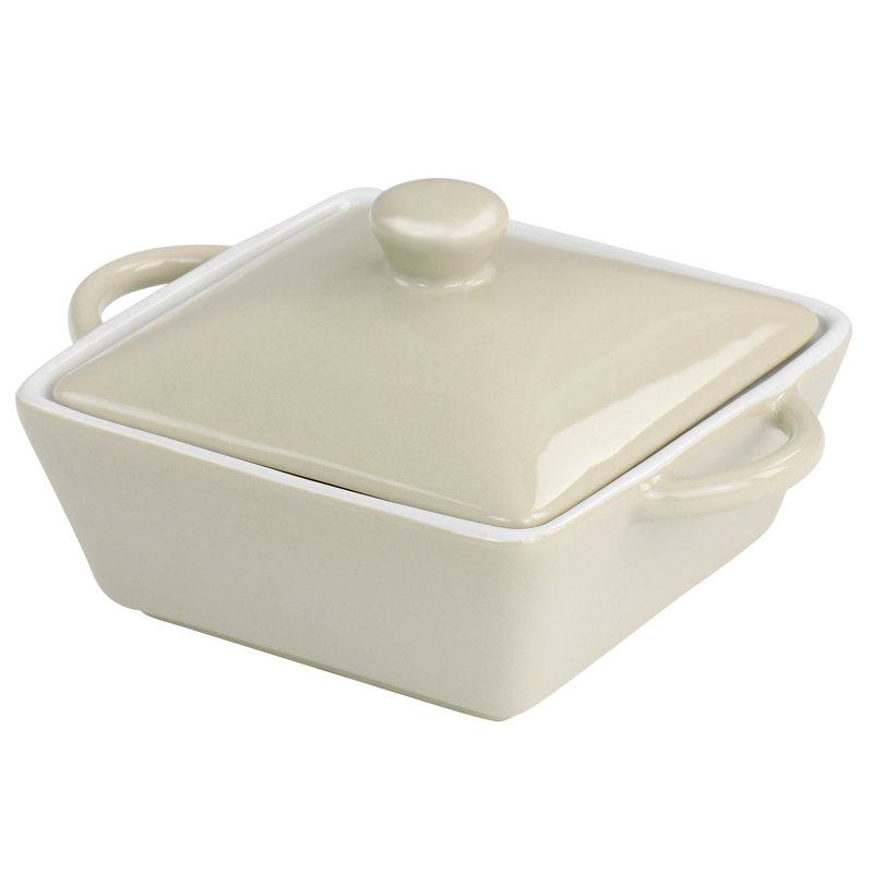 Mini casserole en grès avec couvercle Martha Stewart, Beige
