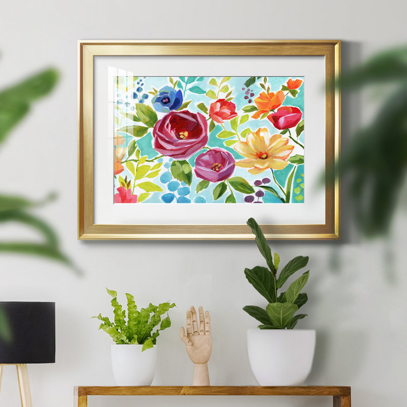 Modern Garden IV - peinture encadrée, Papier encadré doré, H 22,5 po x l 30,5 po x P 1,5 po, Blanc mat
