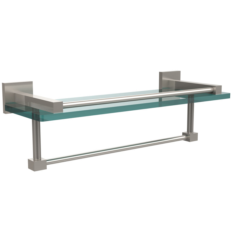 Haranu Bracket Shelf with Towel Bar, Satin Nickel