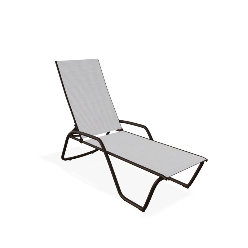 Outdoor Rust-Resistant Metal Chaise Lounge, Textured Kona, Abalone