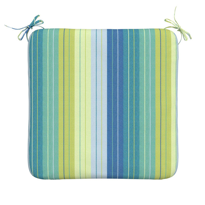 Sunbrella Square Dining Chair Cushions, 3" Foam Replacement Cushion, Seville Seaside