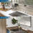Kitchen Sink Faucet Deck Mounted 3 Hole 2 Handle Kitchen Faucets High-Arc 360 Degree Swivel Spout with Supply Lines-115630641