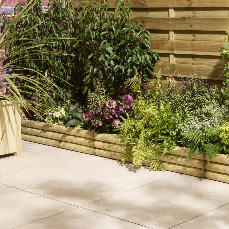 18cm H x 100cm W Wood Lawn Edging