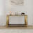 Aaradhya Wood Storage Console Table with Sturdy Metal Frame and Tempered Glass Top-1034306748