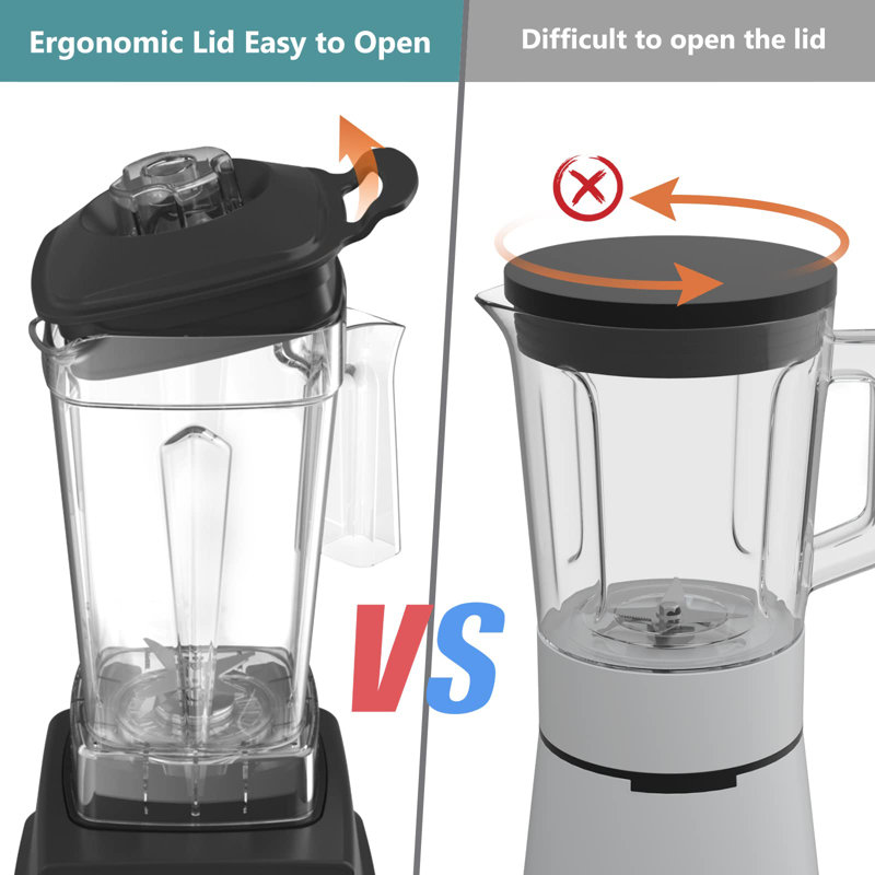 Black High-Speed Countertop Blender with Stainless Steel Blades, 60oz BPA-Free Jar