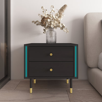 Table de chevet Cristal avec finition ultrabrillante