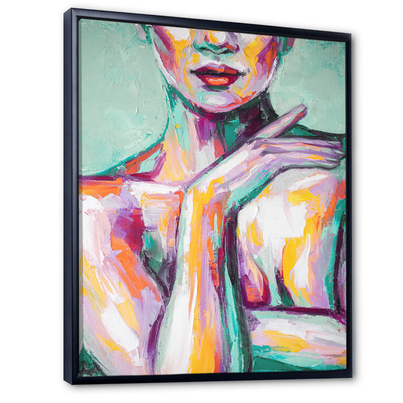 Pastel istic Seduction Woman III - Peinture, H 12 po x l 8 po x P 1 po, Cadre flottant noir