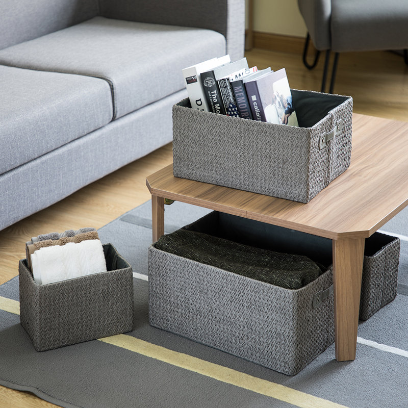 Ensemble de paniers 3 pièces chambre, Gris