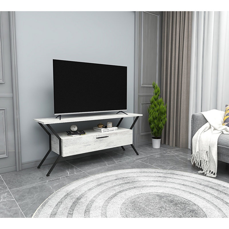 Alburnett TV Stand, Grey/Black