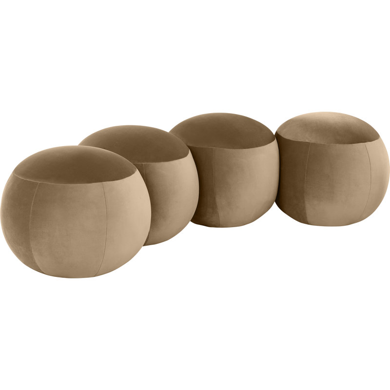 Apollo Velvet Bench, 18" H x 65" W x 31" D, Beige Velvet